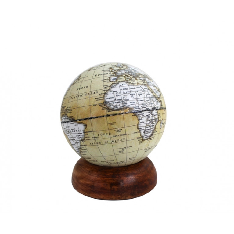 BALL GLOBE, BROWN MAP 